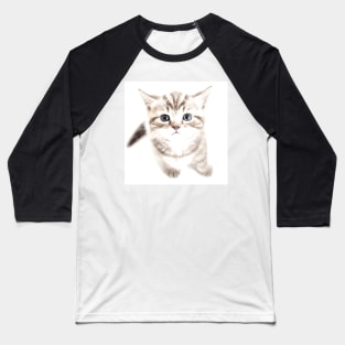 Sad Cute Cat Baseball T-Shirt
